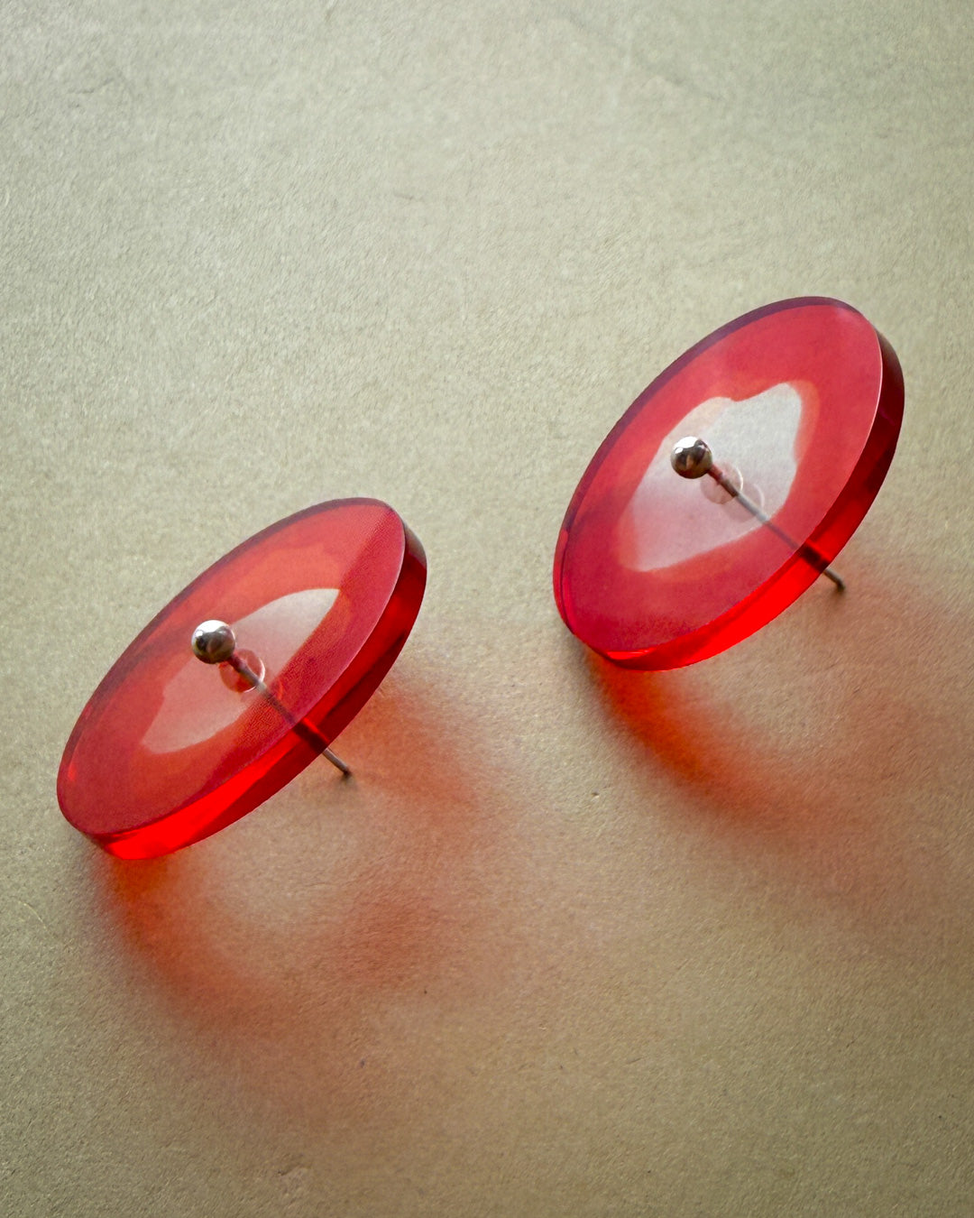 80s Postmodern Artisan Disc Earrings