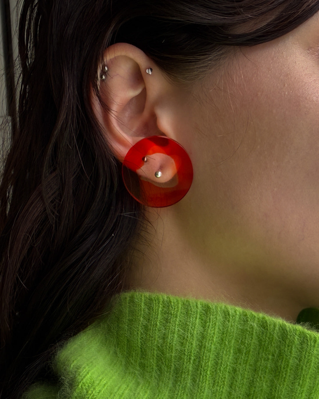 80s Postmodern Artisan Disc Earrings