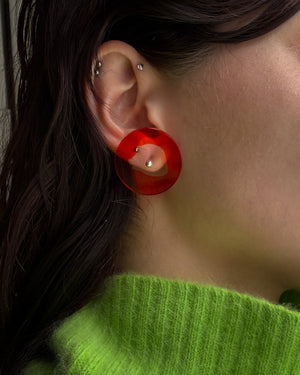 80s Postmodern Artisan Disc Earrings