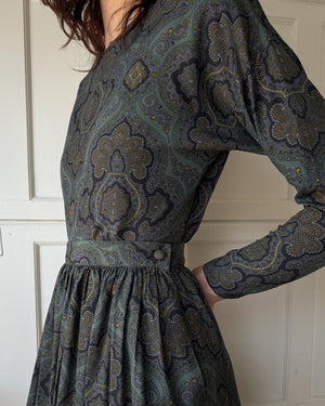 80s Calvin Klein Silk Ensemble | M