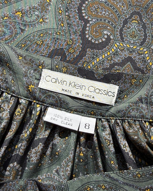 80s Calvin Klein Silk Ensemble | M