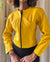90s Yellow Leather Moto Jacket | S