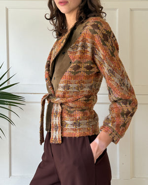 80s Suede Trim Jacket & Belt | S