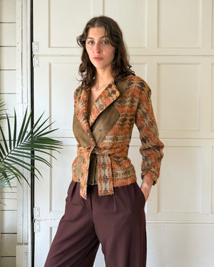 80s Suede Trim Jacket & Belt | S