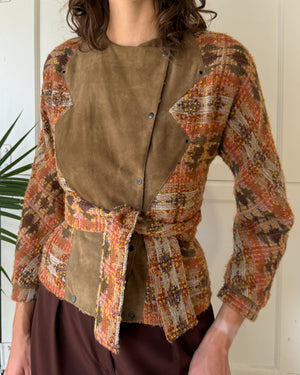 80s Suede Trim Jacket & Belt | S