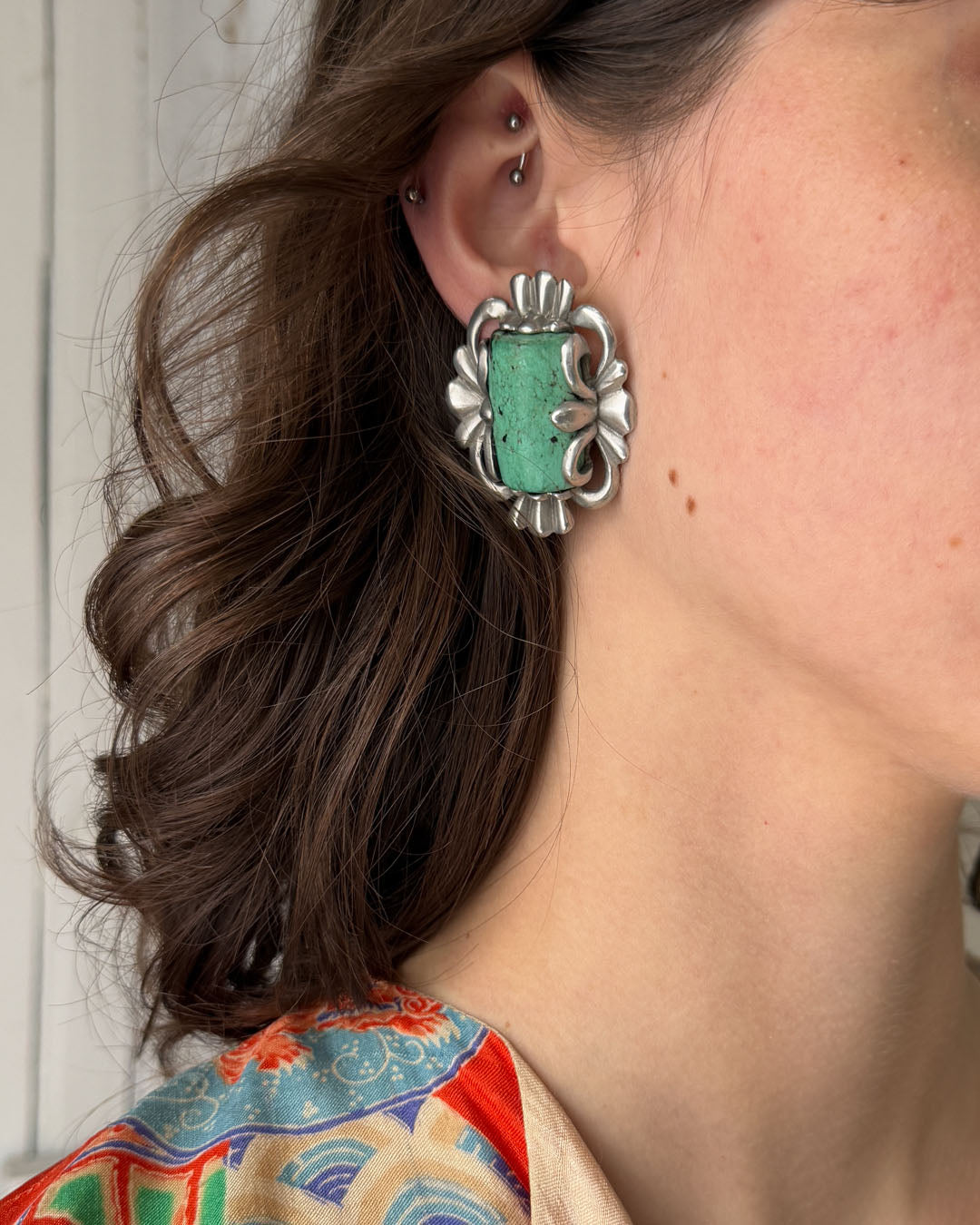 80s Clara Turquoise Earrings