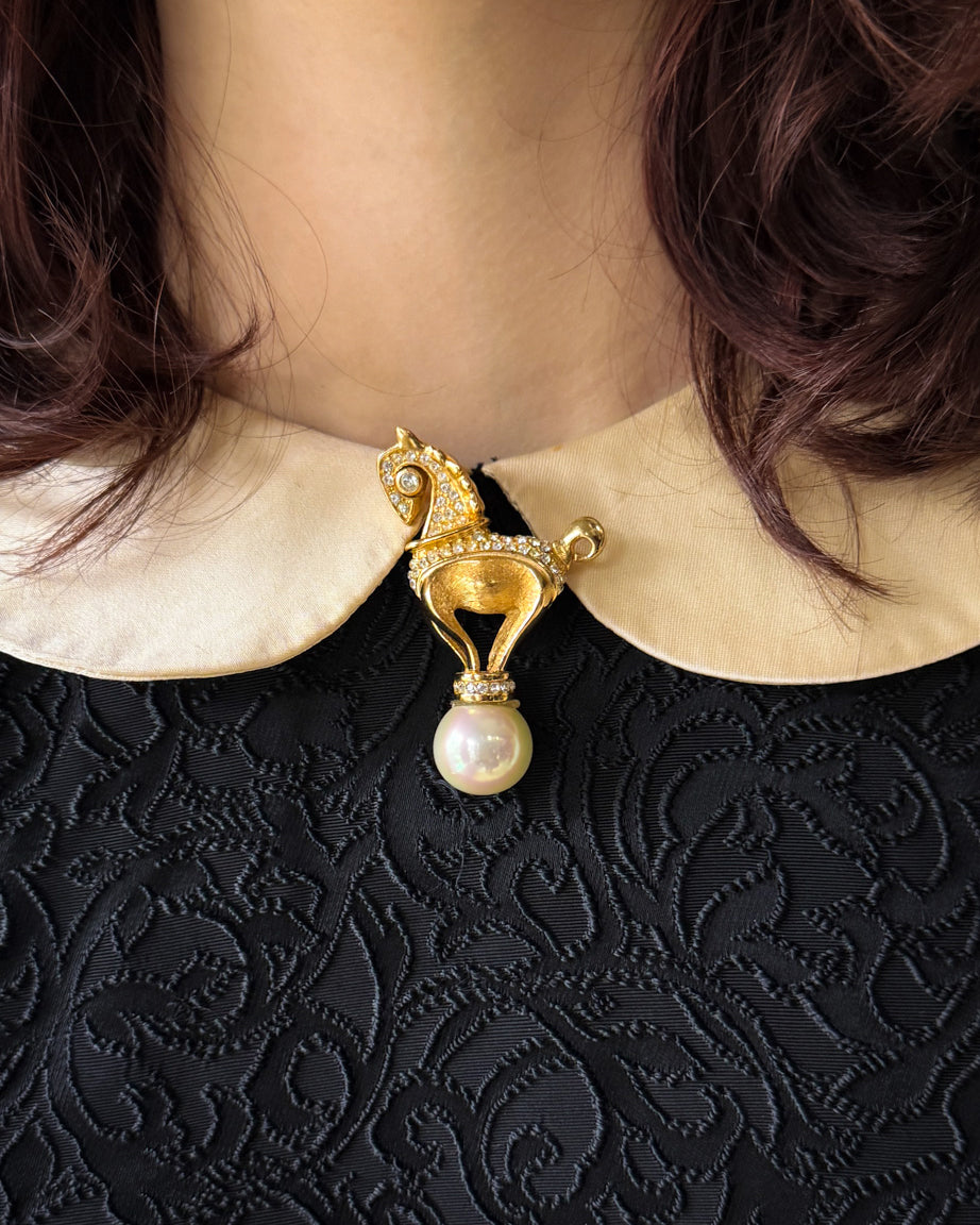 1988 Dior Gold Horse Brooch - Lucky Vintage