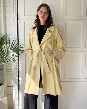 80s Escada Ivory Wool Trench | S-M