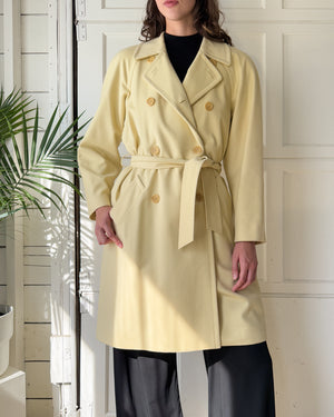 80s Escada Ivory Wool Trench | S-M