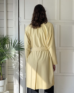80s Escada Ivory Wool Trench | S-M