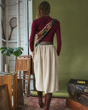 80s Escada Wool & Leather Skirt | M