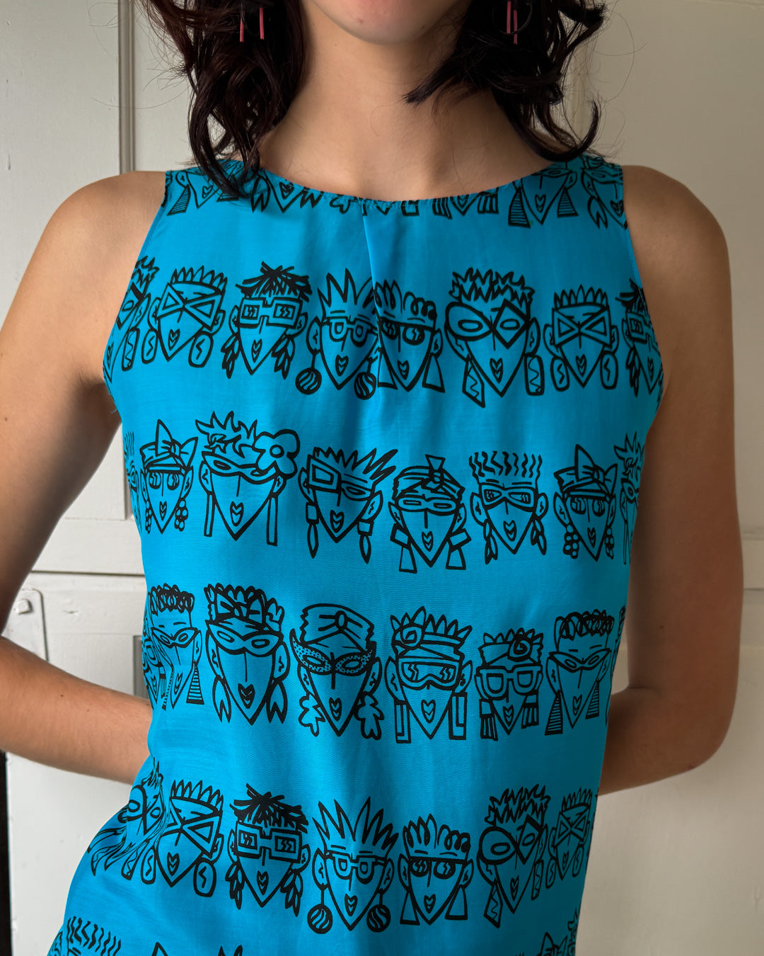 90s Esprit Resnicoff Faces Dress | S