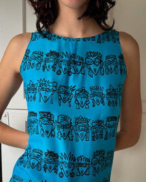 90s Esprit Resnicoff Faces Dress | S