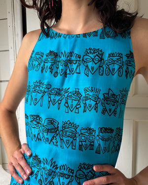 90s Esprit Resnicoff Faces Dress | S