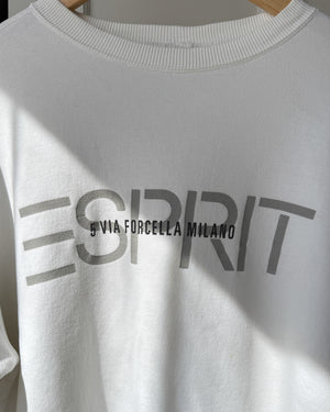 80s Esprit White Logo Sweatshirt | XL