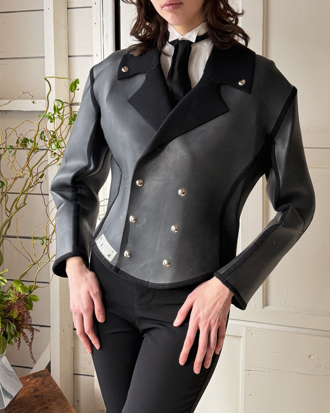 80s Frederic Molenac Neoprene Jacket | M - Lucky Vintage