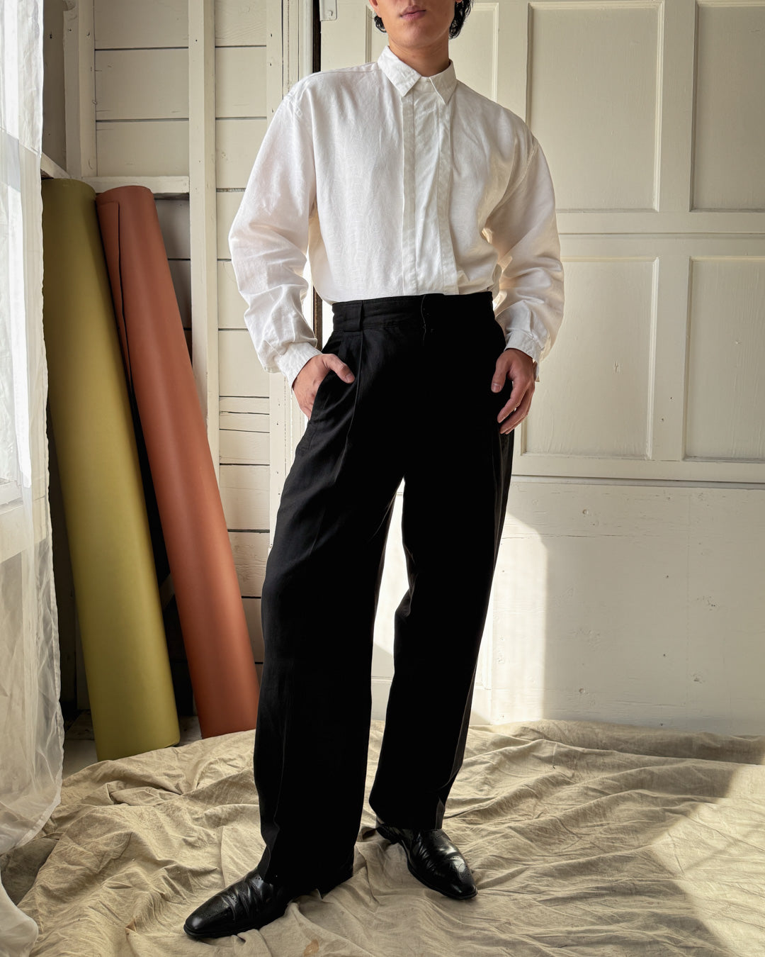 80s Versace Black Pants | 32x30