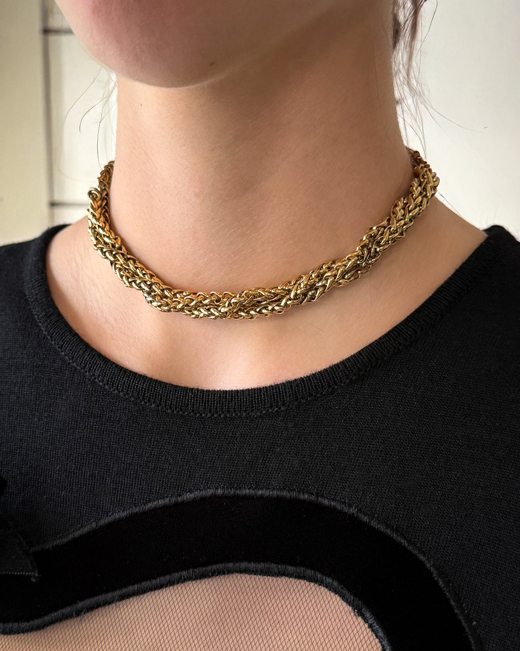 80s Givenchy Braided Choker - Lucky Vintage