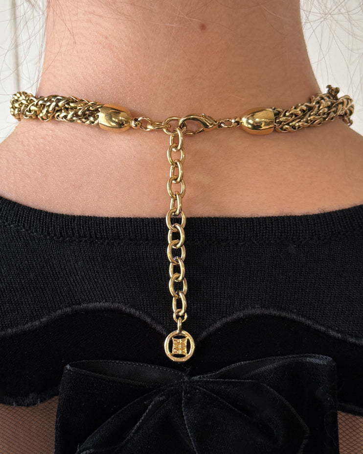 80s Givenchy Braided Choker - Lucky Vintage