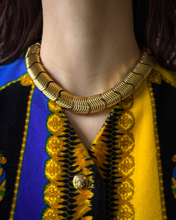 80s Givenchy Gold Collar Necklace - Lucky Vintage