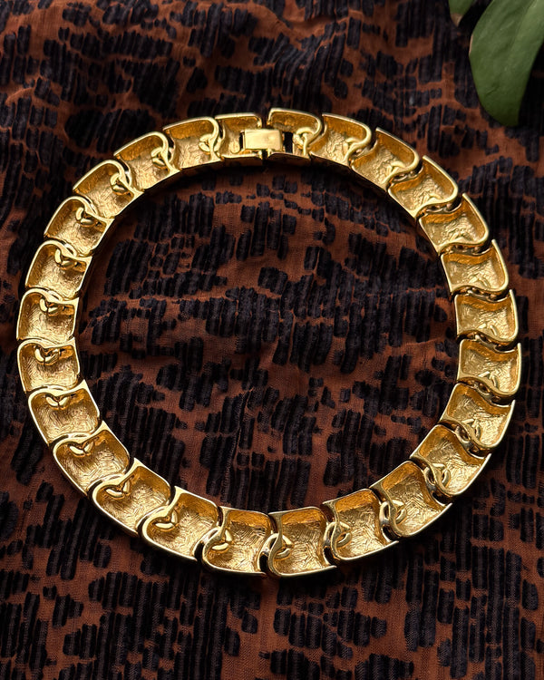 80s Givenchy Gold Collar Necklace - Lucky Vintage