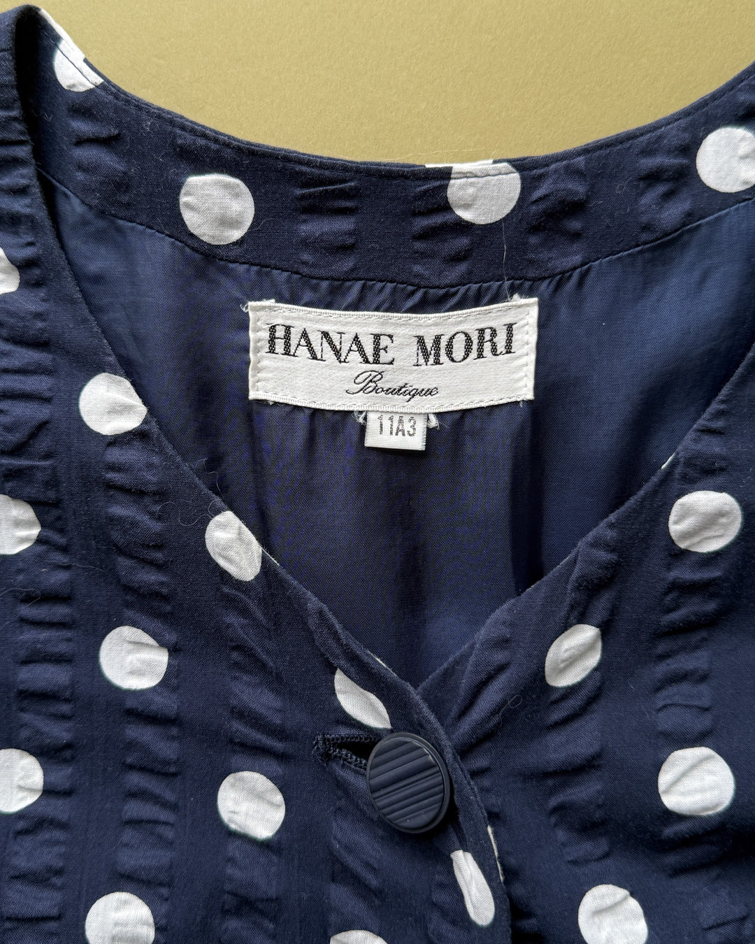80s Hanae Mori Polka Dot Dress | S