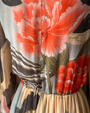 70s Hanae Mori Silk Dress | M