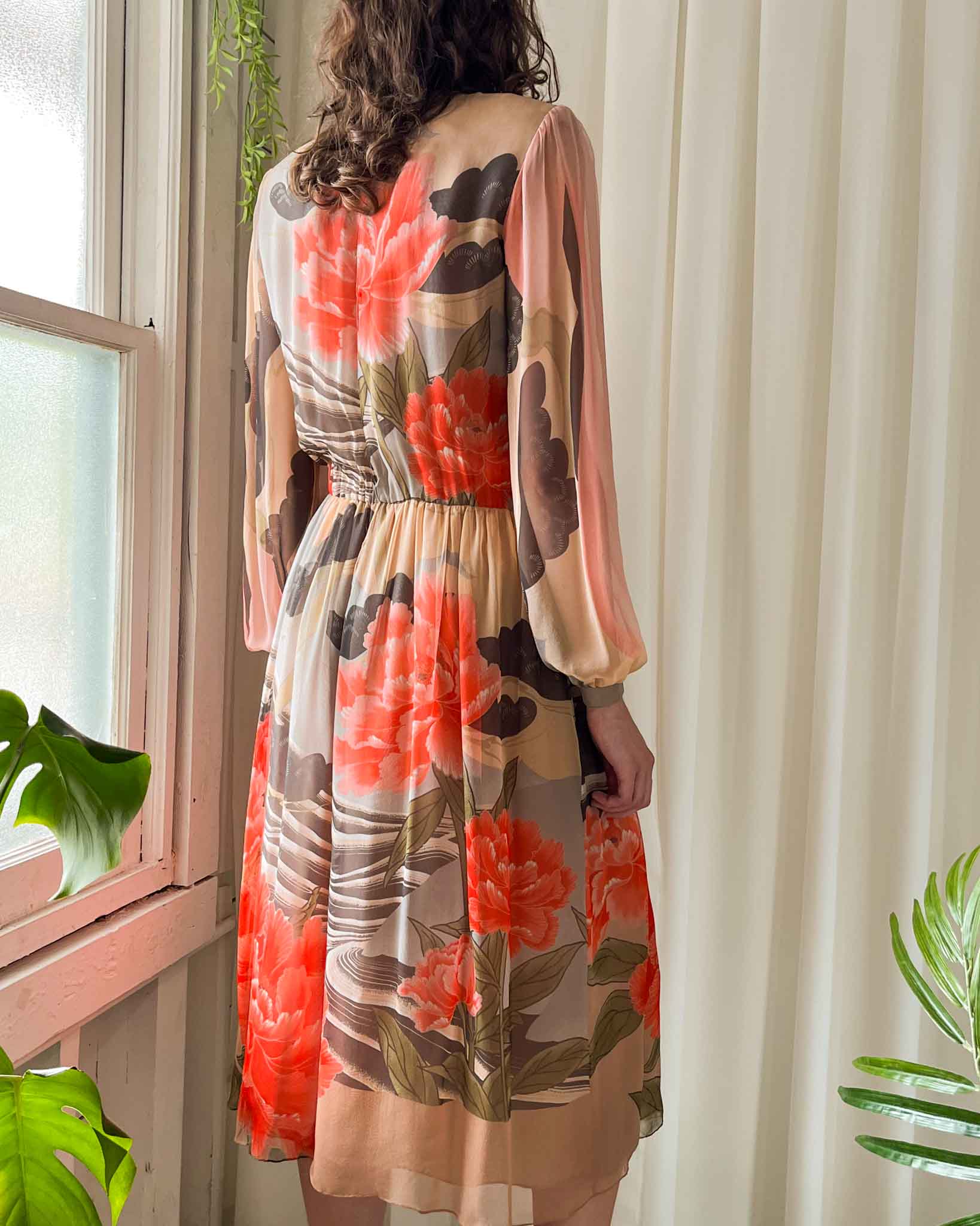 70s Hanae Mori Silk Dress | M
