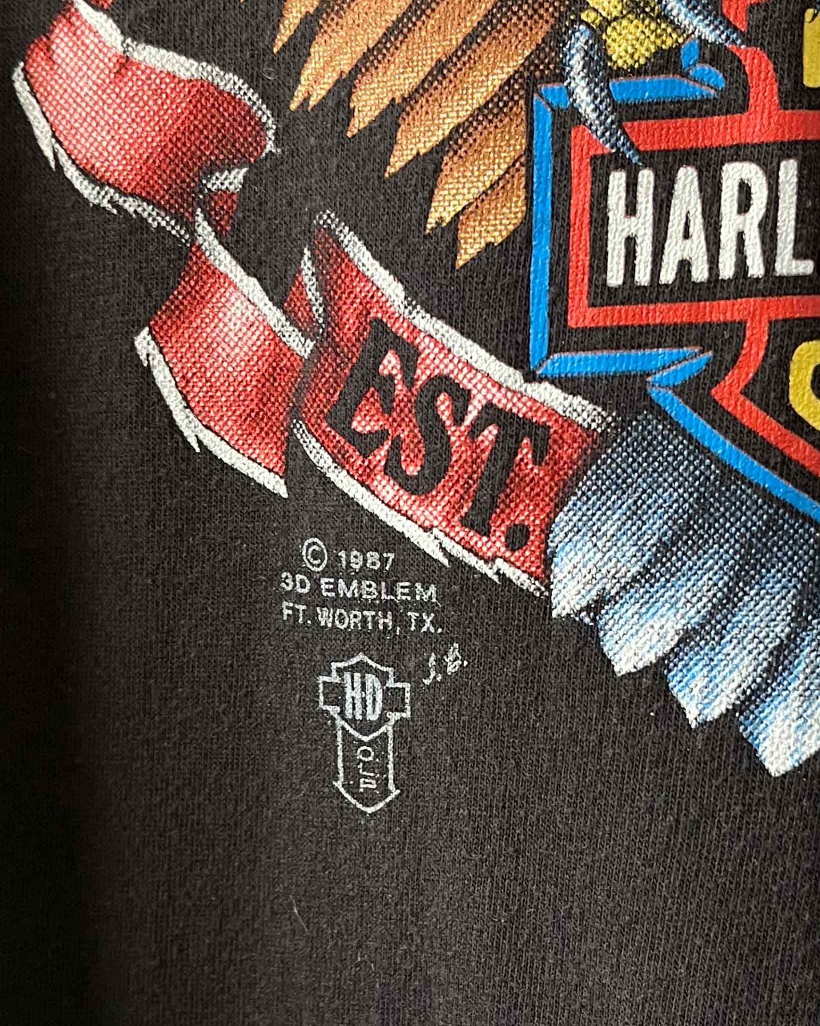 80s Harley Davidson 3-D Emblem Maui T-Shirt | L - Lucky Vintage