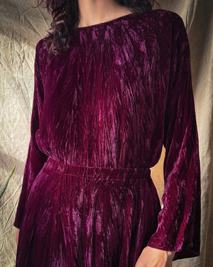 80s Holly Lueders Velvet Set | S-M