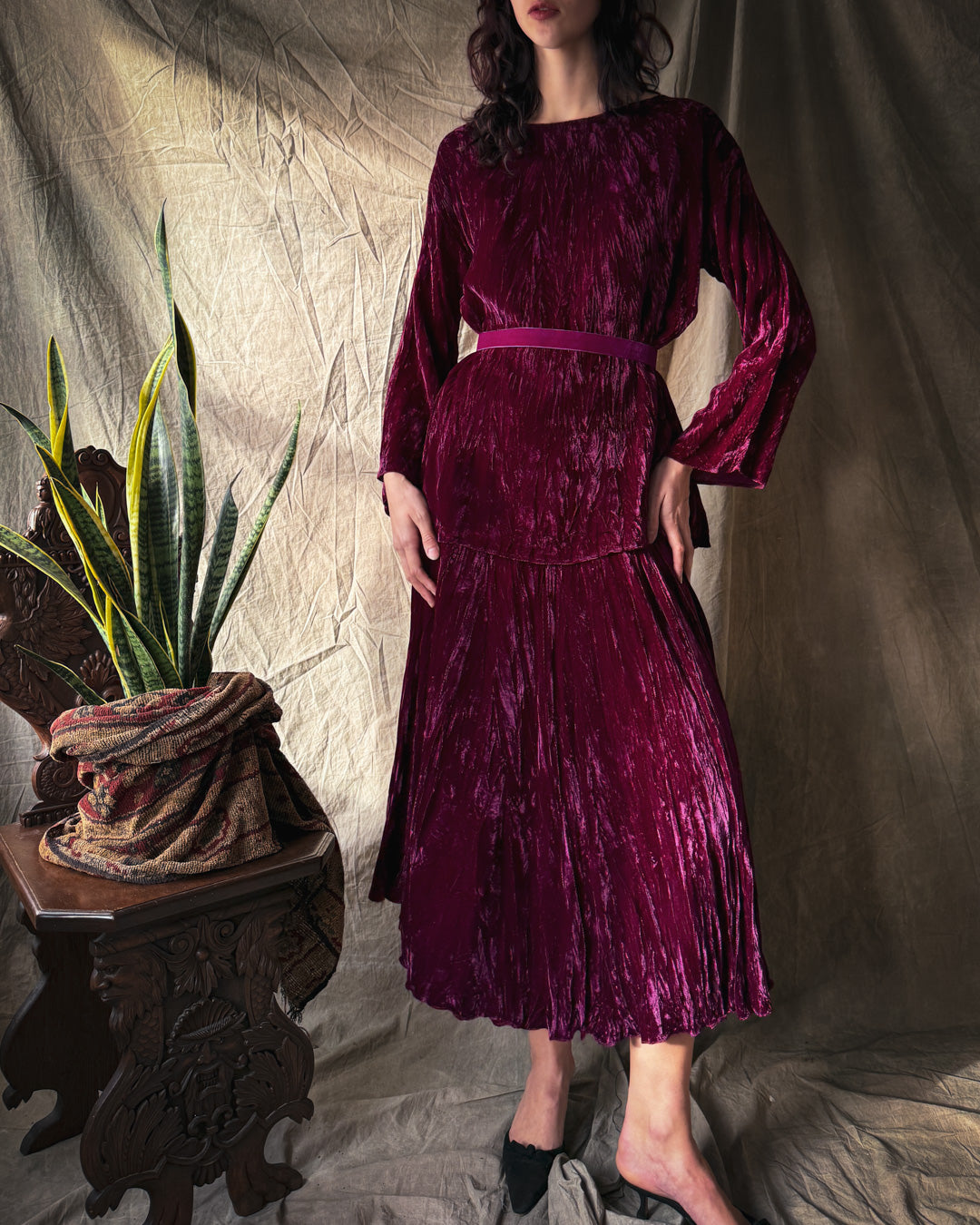 80s Holly Lueders Velvet Set | S-M