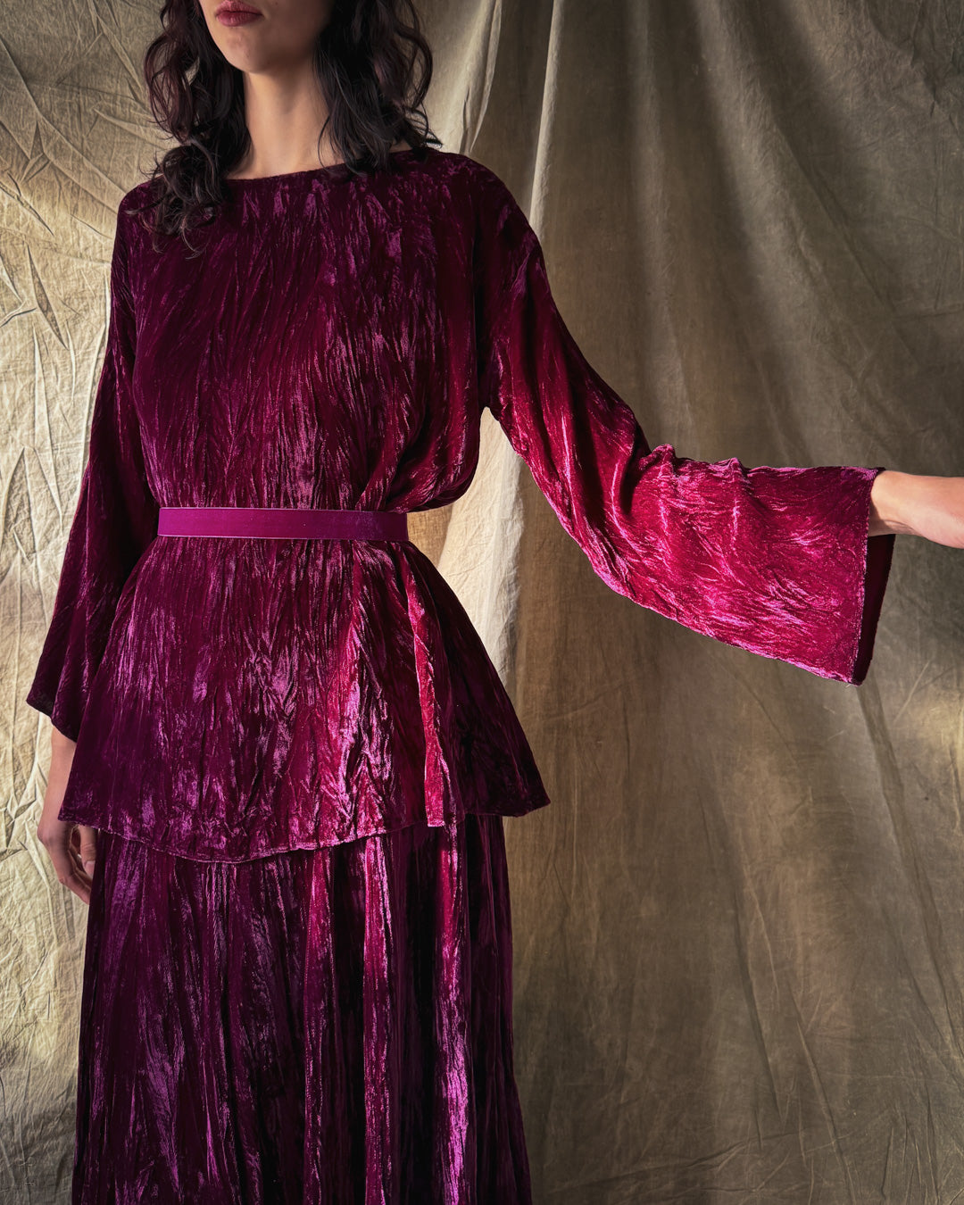 80s Holly Lueders Velvet Set | S-M