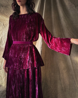 80s Holly Lueders Velvet Set | S-M