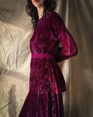 80s Holly Lueders Velvet Set | S-M