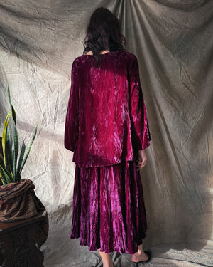 80s Holly Lueders Velvet Set | S-M