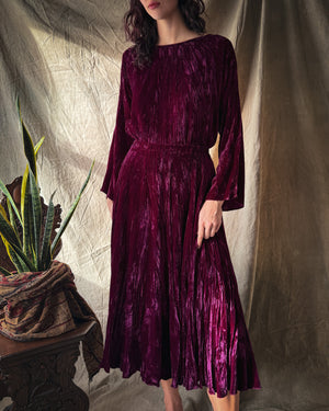 80s Holly Lueders Velvet Set | S-M