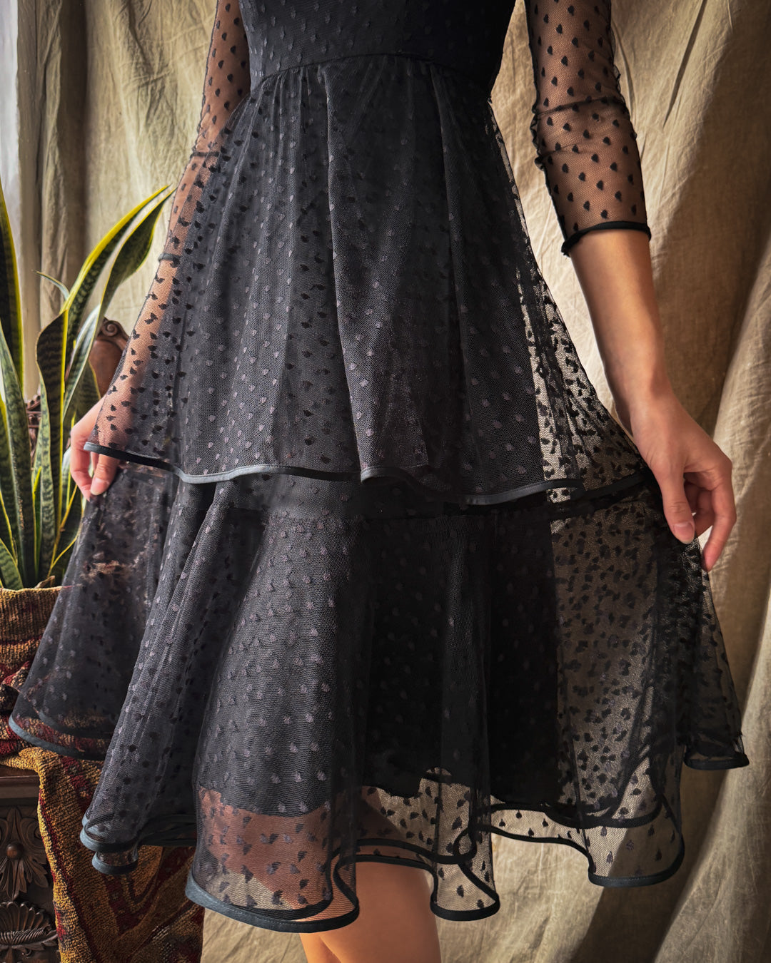80s Polka Dot Dress | XS
