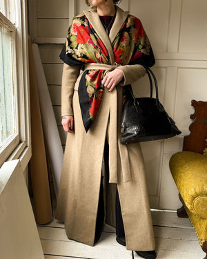 90s Krizia Tailored Wool Maxi Coat | S-M