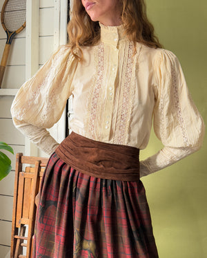 80s Laura Ashley Mutton Sleeve Blouse | M