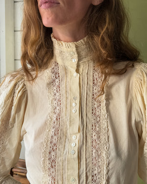 80s Laura Ashley Mutton Sleeve Blouse | M