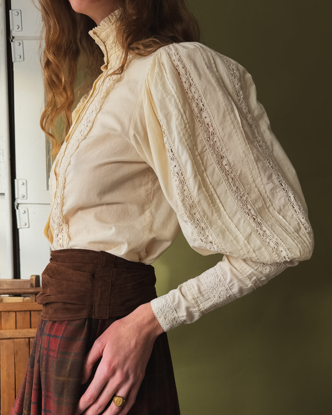 80s Laura Ashley Mutton Sleeve Blouse | M