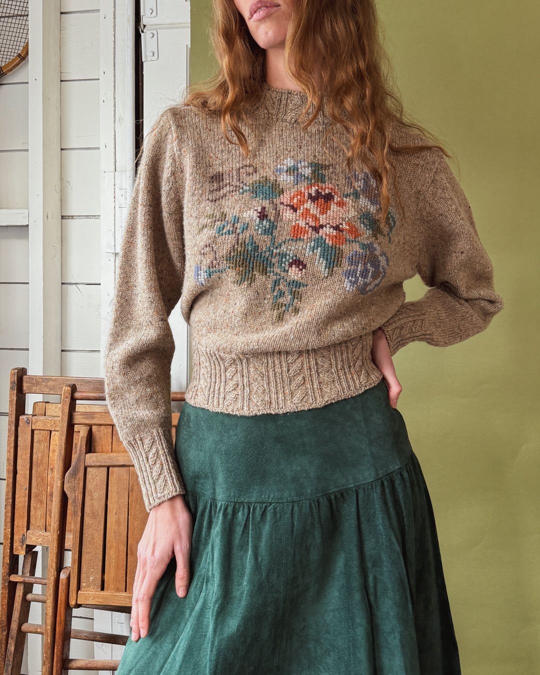 80s Laura Ashley Floral Sweater | M-XL