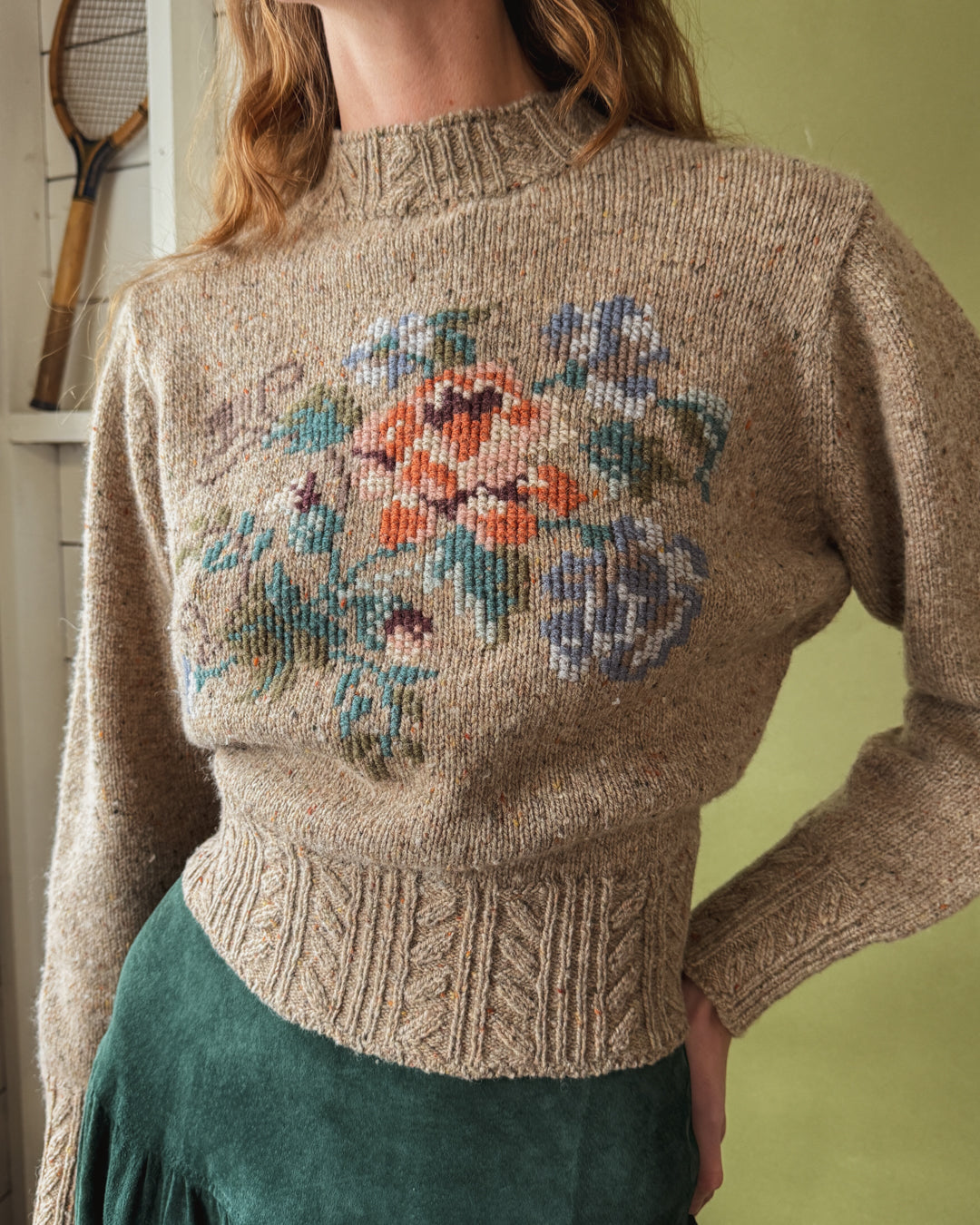 80s Laura Ashley Floral Sweater | M-XL