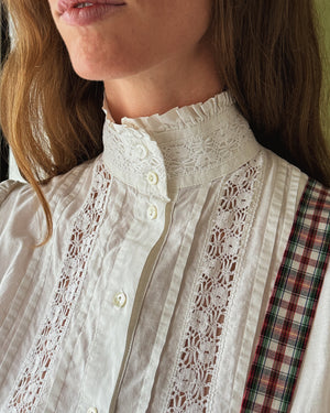 80s Laura Ashley Mutton Sleeve Blouse | S