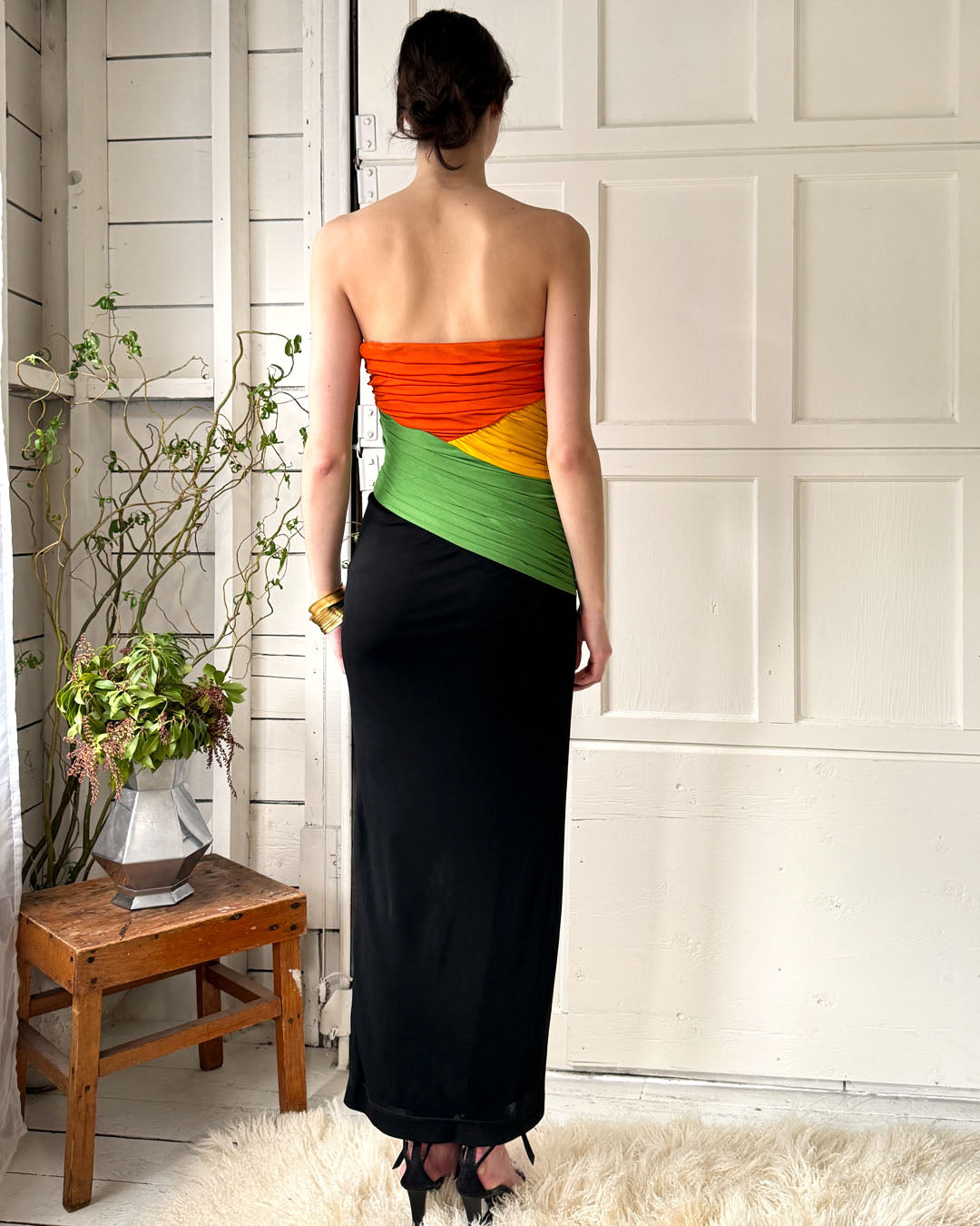80s Louis Féraud Strapless Dress | S