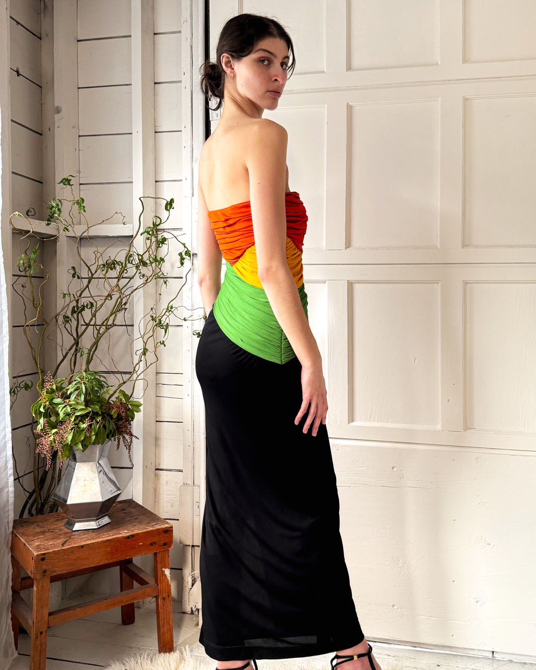 80s Louis Féraud Strapless Dress | S