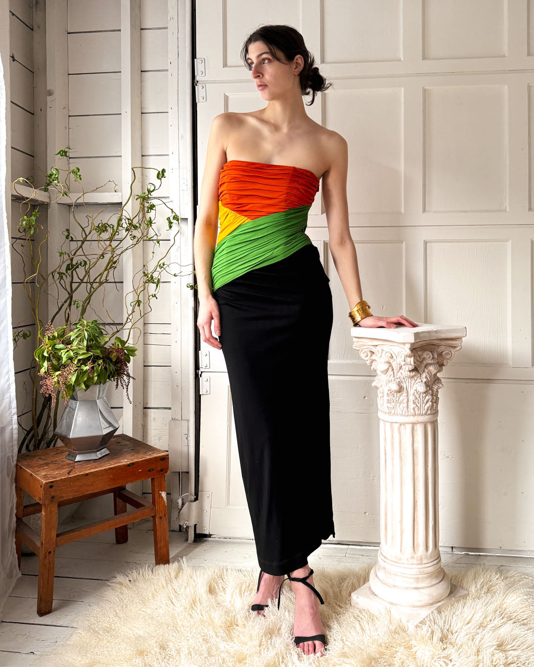 80s Louis Féraud Strapless Dress | S