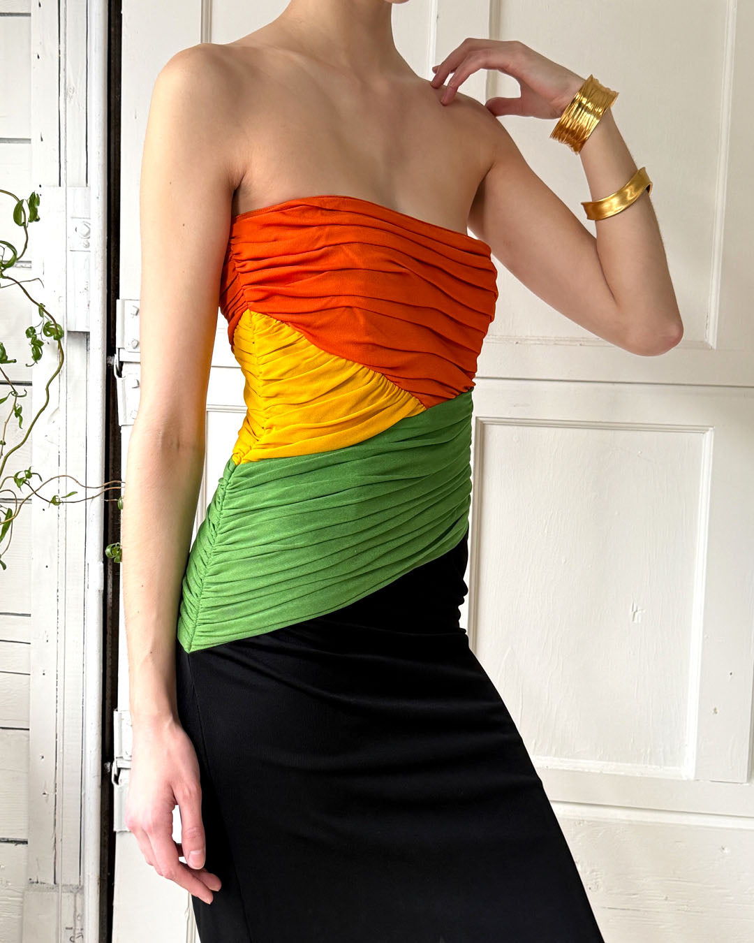 80s Louis Féraud Strapless Dress | S