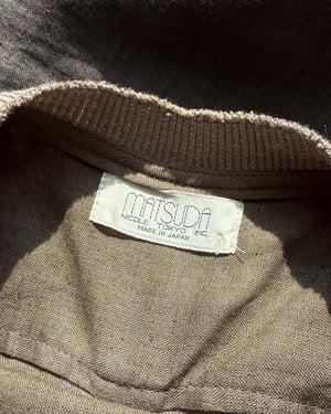 80s Matsuda Linen Jumper Dress | S-M