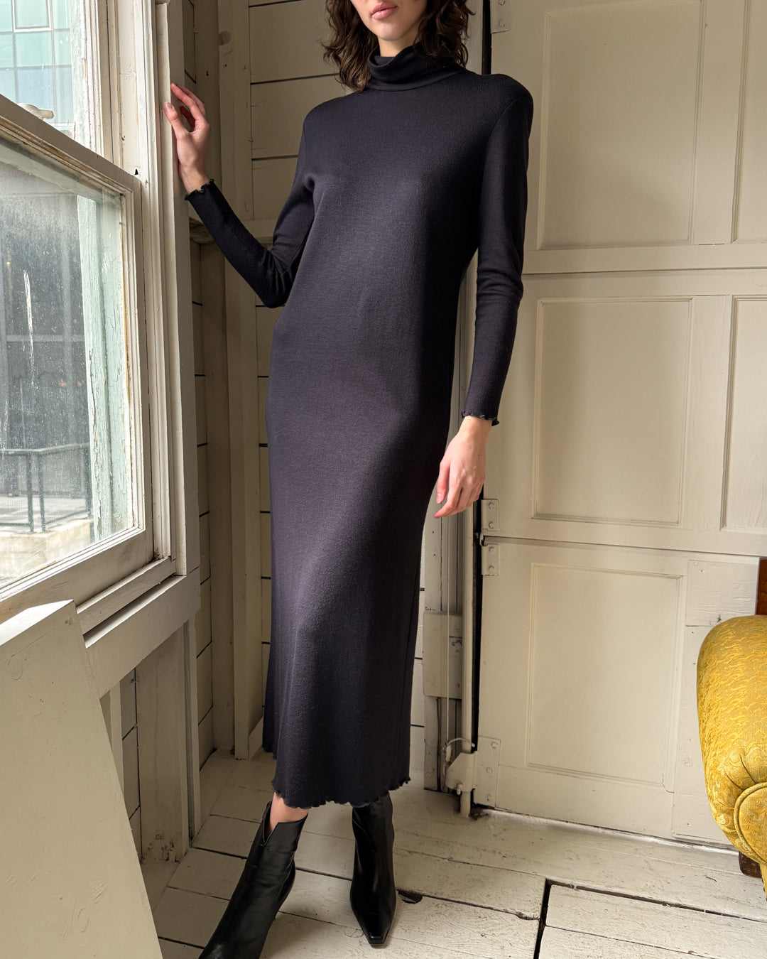 knee length dresses for ladies 80s Matsuda Wool Maxi Dress